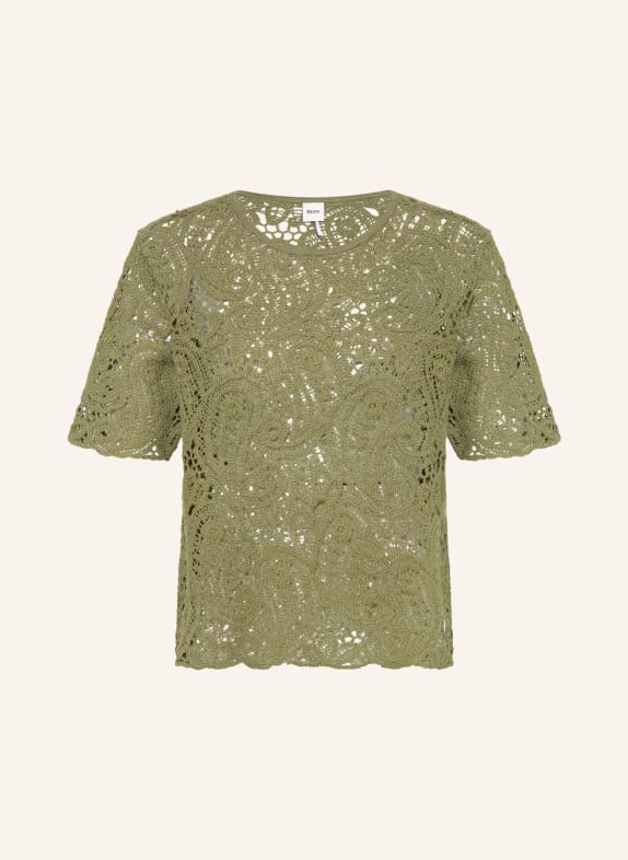 BRAX Crochet Shirt CARA S OLIVE