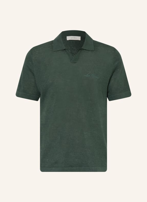 LES DEUX Polo en maille avec lin GROEN