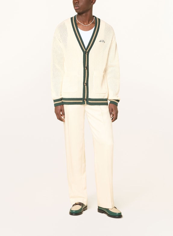 LES DEUX Gebreid vest ECRU / BEIGE / DONKERGROEN