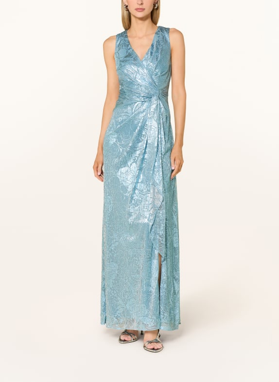 ADRIANNA PAPELL Abendkleid aus Mesh mit Glitzergarn HELLBLAU