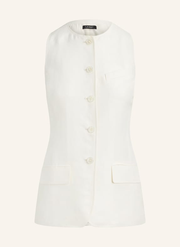 LAUREN RALPH LAUREN Blazerweste mit Leinen WEISS