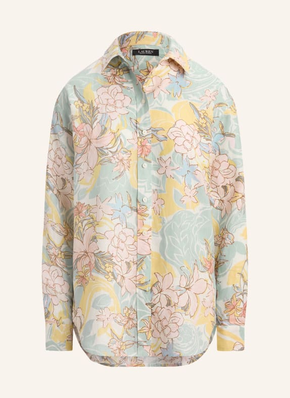 LAUREN RALPH LAUREN Chemisier en lin BLEU CLAIR / ROSE / JAUNE