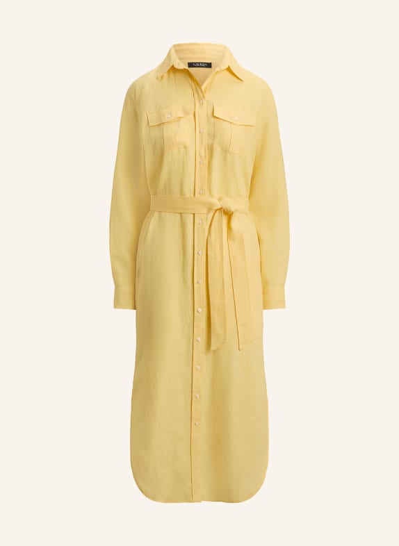 LAUREN RALPH LAUREN Linnen overhemdjurk GEEL