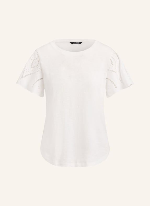 LAUREN RALPH LAUREN T-Shirt mit Lochspitze WEISS