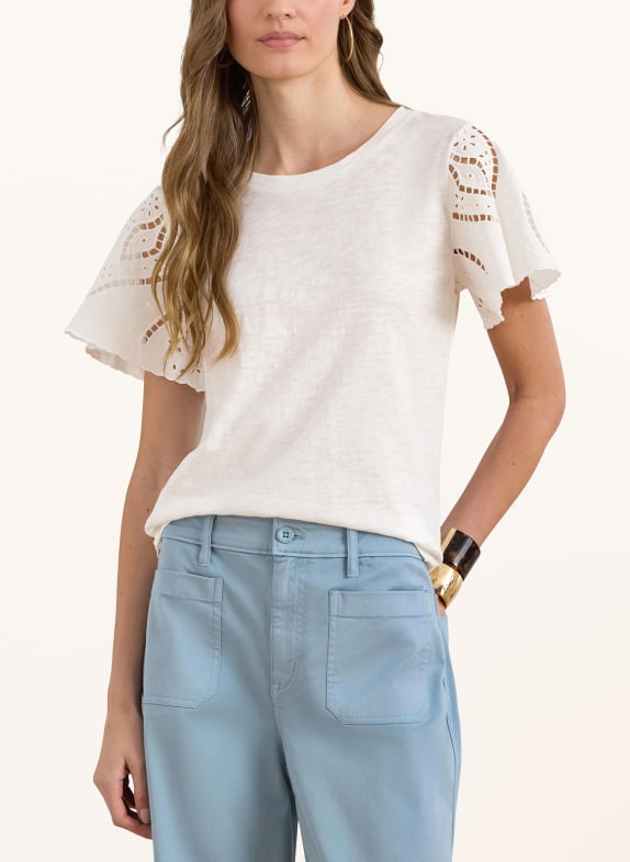 LAUREN RALPH LAUREN T-Shirt mit Lochspitze WEISS