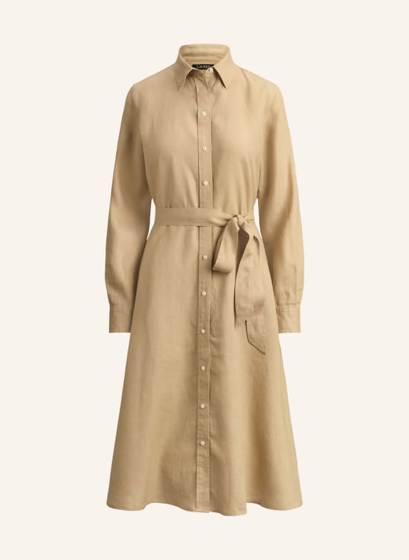 LAUREN RALPH LAUREN Robe chemise en lin BEIGE
