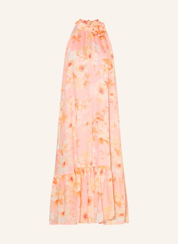 Ana Alcazar Dress with ruffles PINK / CREAM / ORANGE
