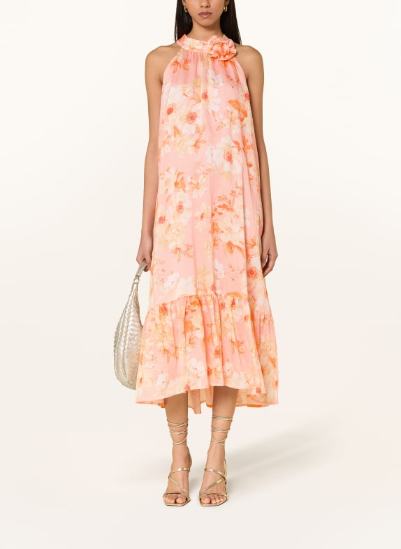Ana Alcazar Kleid mit Rüschen ROSA / CREME / ORANGE