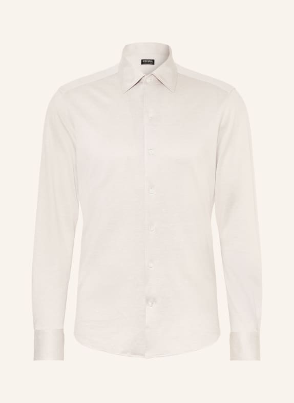 ZEGNA Jerseyhemd Slim Fit mit Seide und Leinen BEIGE