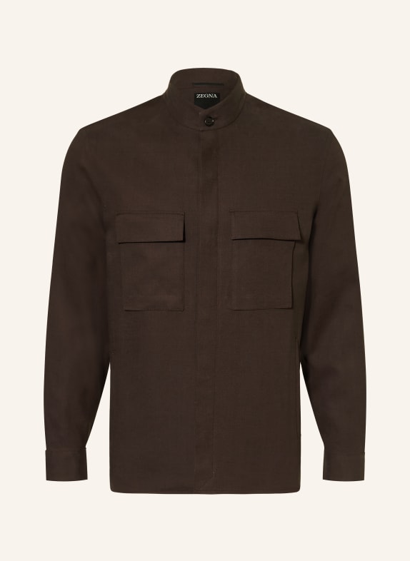 ZEGNA Overjacket aus Leinen DUNKELBRAUN