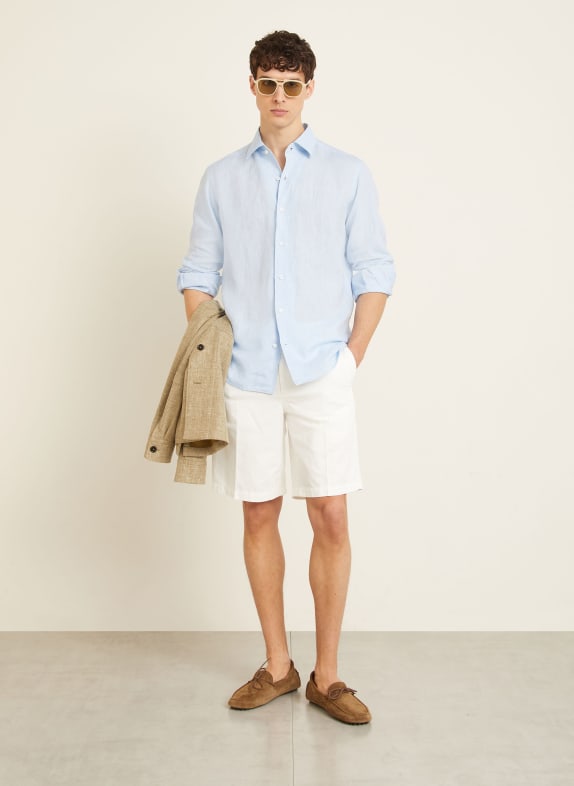ZEGNA Lněná košile Regular Fit TMAVĚ MODRÁ