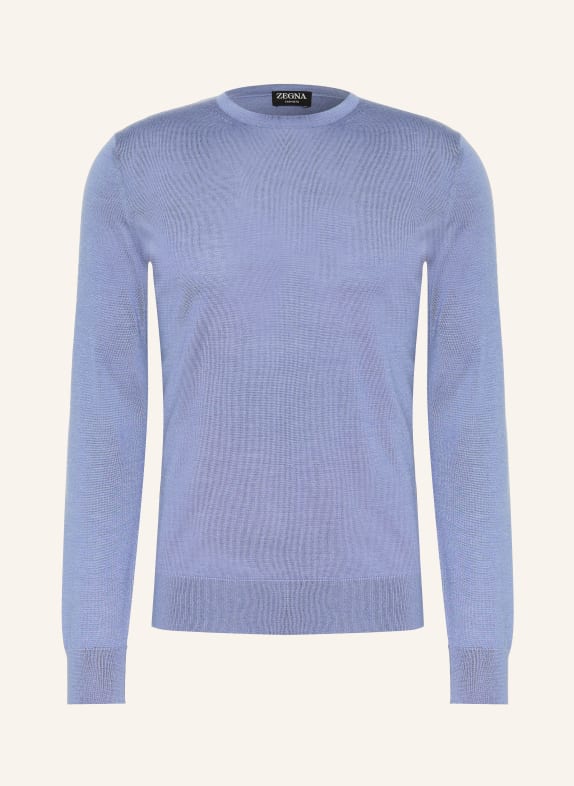 ZEGNA Kasjmier trui met zijde BLAUW