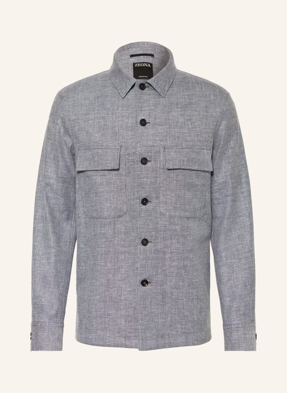 ZEGNA Overjacket with linen BLUE