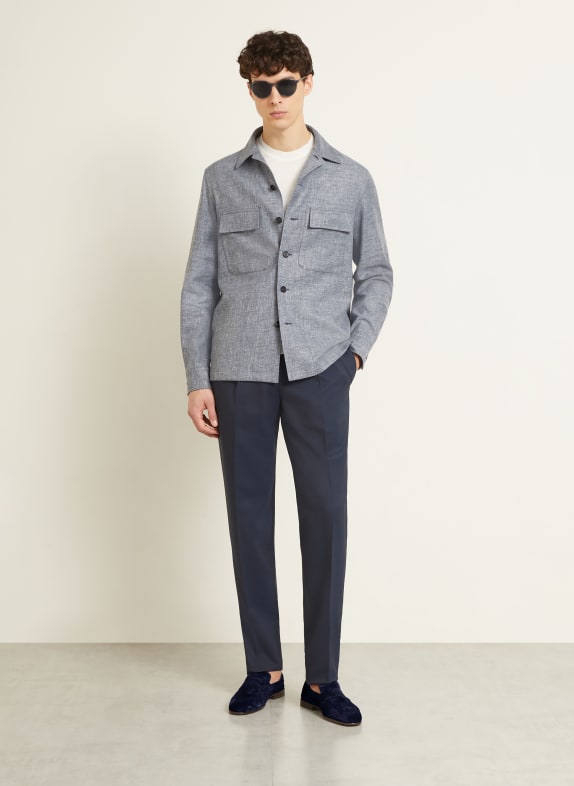 ZEGNA Overjacket met linnen BLAUW