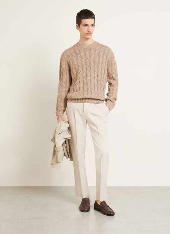 ZEGNA Trui van kasjmier en linnen BEIGE