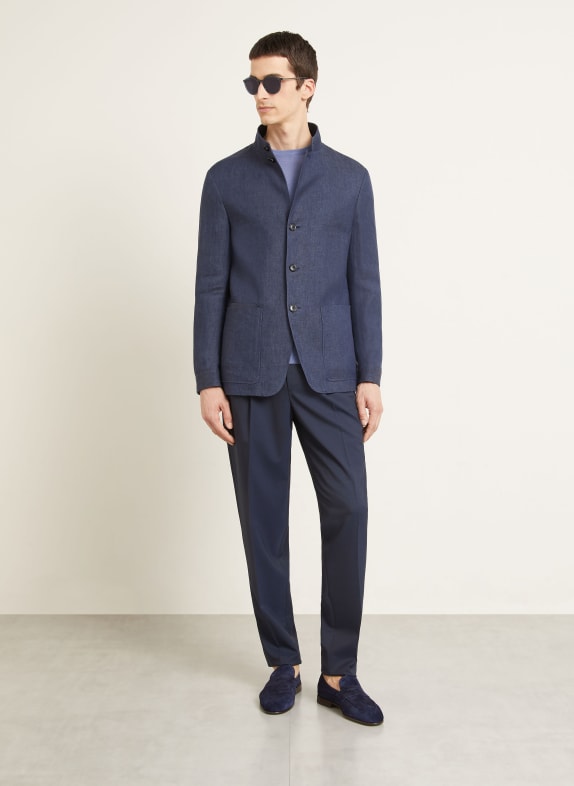 ZEGNA Linnen colbert OASI LINO Extra Slim Fit DONKERBLAUW