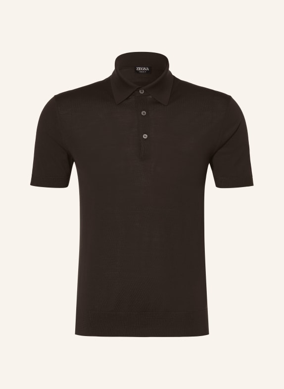 ZEGNA Knit polo shirt DARK BROWN
