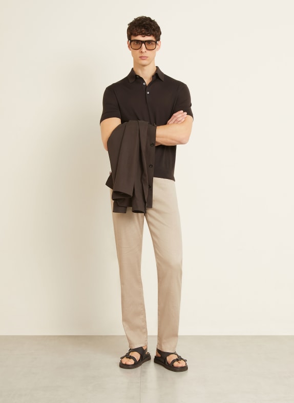 ZEGNA Gebreid poloshirt MARRON FONCÉ