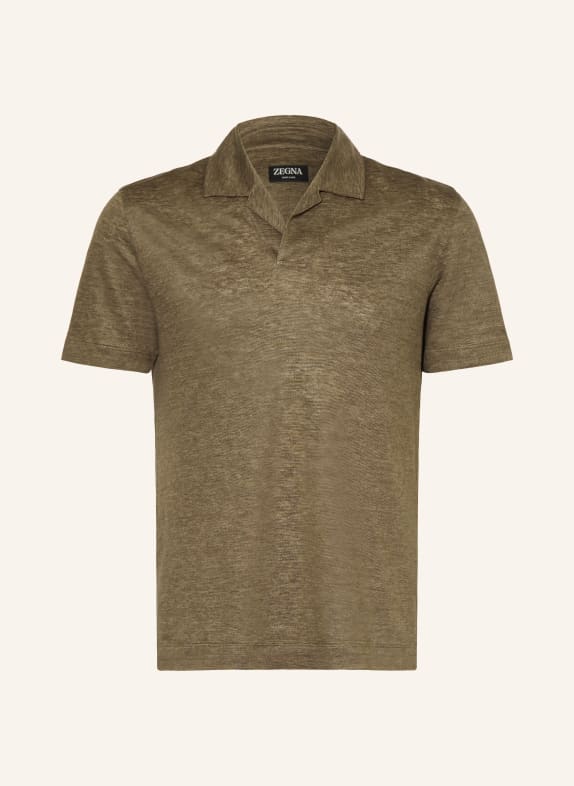 ZEGNA Polo en jersey de lin TAUPE