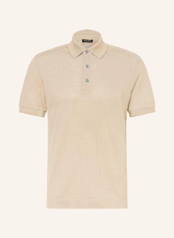 ZEGNA Piqué-Poloshirt mit Seide BEIGE