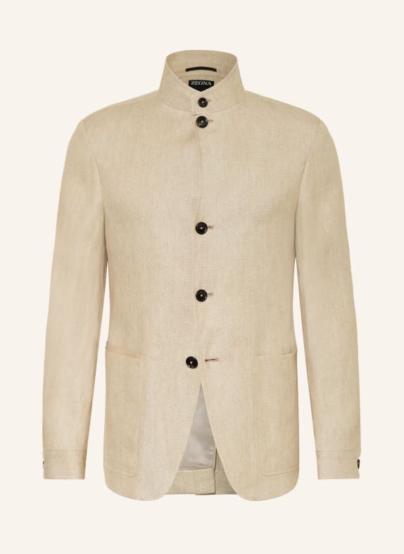 ZEGNA Veste en lin coupe ajustée BEIGE