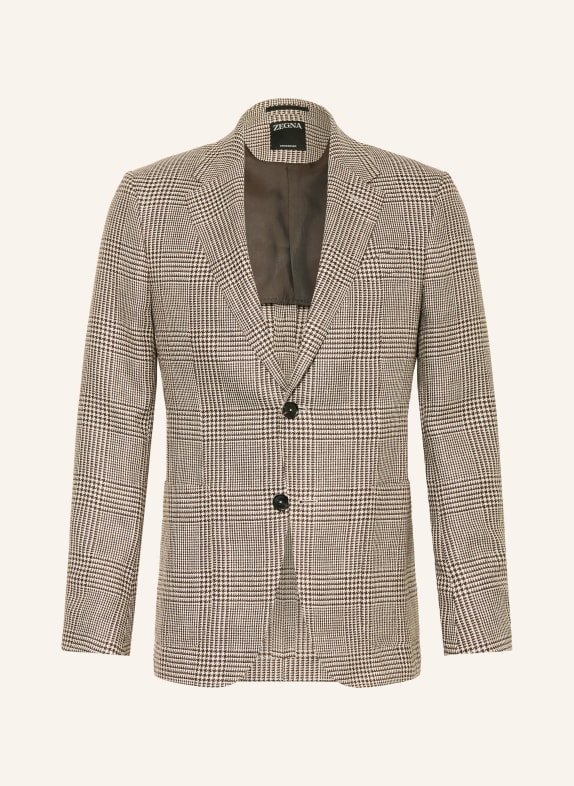ZEGNA Linen Blazer, Extra Slim Fit BEIGE / DARK BROWN