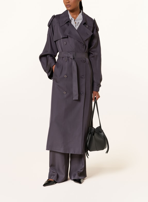 The Frankie Shop Trenchcoat oversize VEYRON TMAVĚ ŠEDÁ