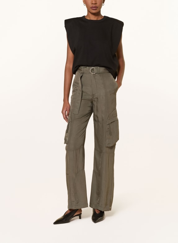 The Frankie Shop Cargo-broek KELLY FLUID van satijn KAKI