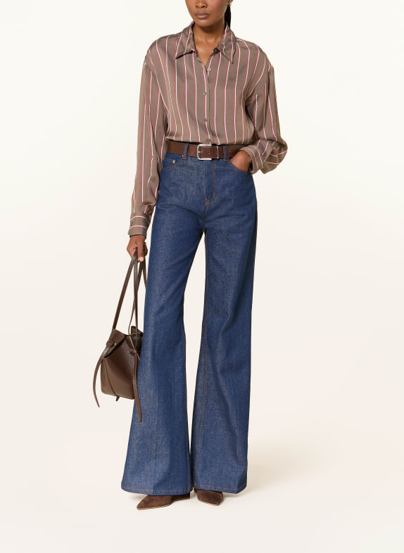 The Frankie Shop Overhemdblouse PERI MARRON FONCÉ / ROOD / WIT