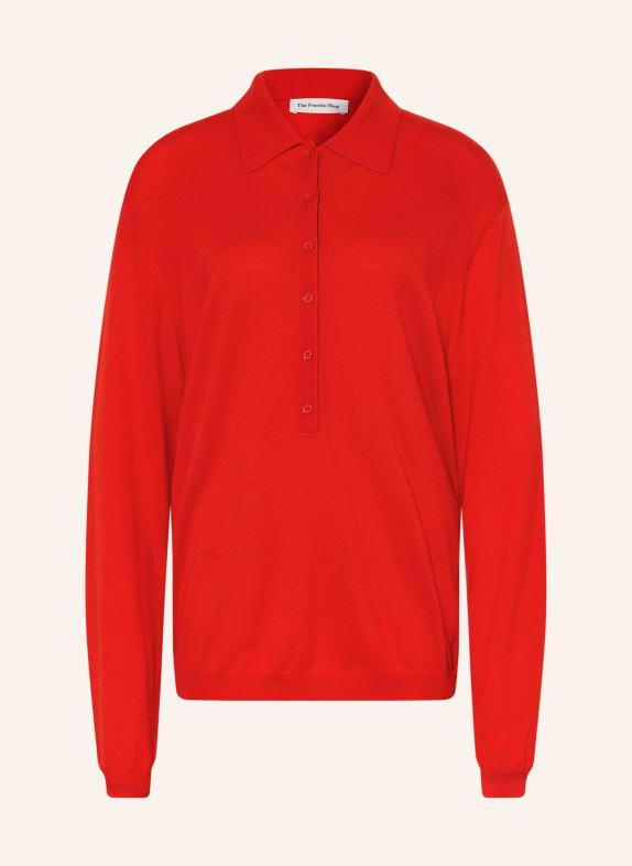 The Frankie Shop Strick-Poloshirt TALA mit Leinen ROT