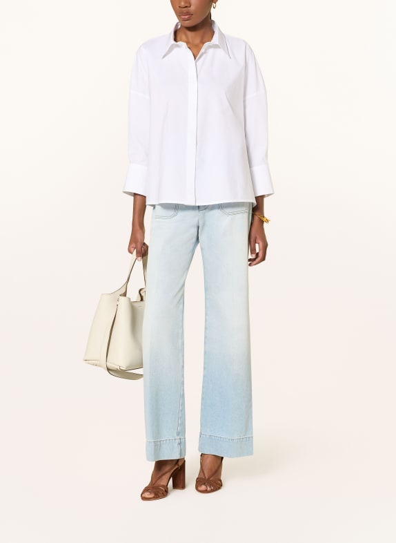 FABIANA FILIPPI Overhemdblouse met 3/4-mouwen en sierstenen WIT