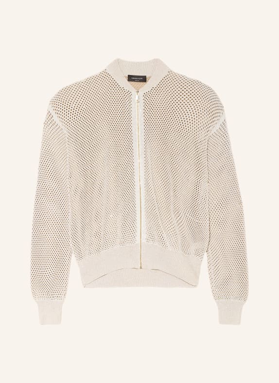 FABIANA FILIPPI Strickjacke mit Pailletten BEIGE / SILBER