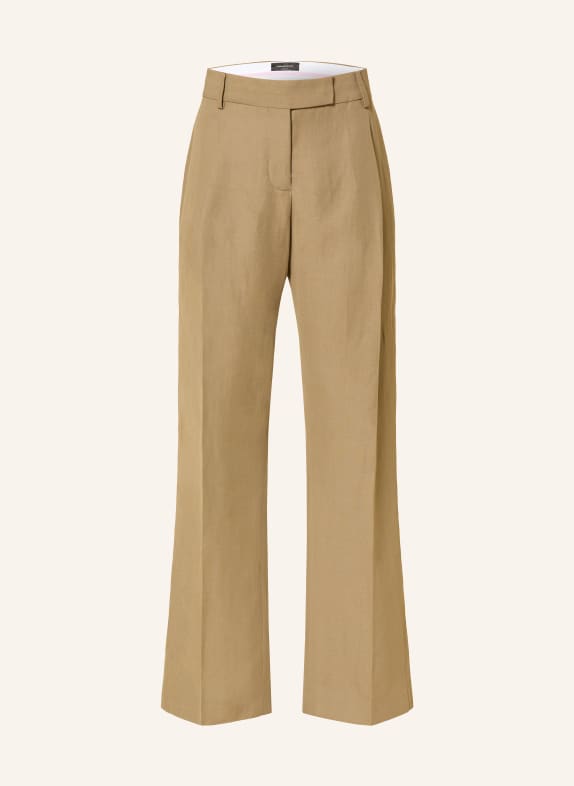 FABIANA FILIPPI Bootcut pants with linen LIGHT BROWN