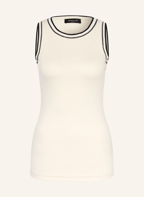 FABIANA FILIPPI Top z brokatową przędzą KREMOWY / GRANATOWY