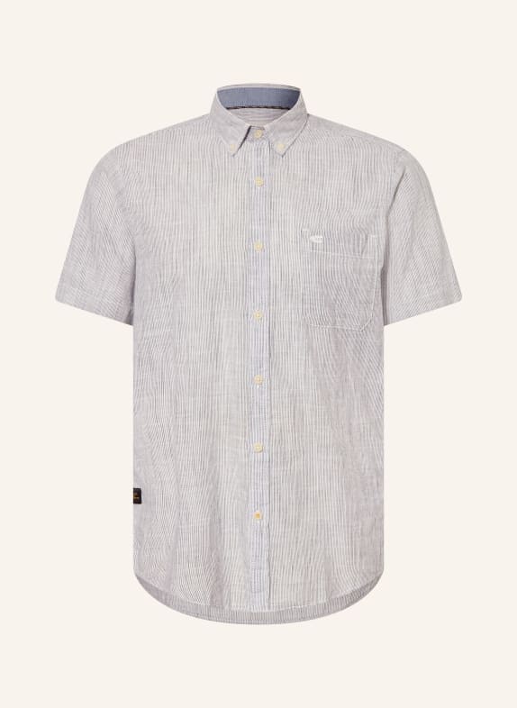 camel active Koszula z krótkim rękawem Regular Fit BIAŁY / GRANATOWY