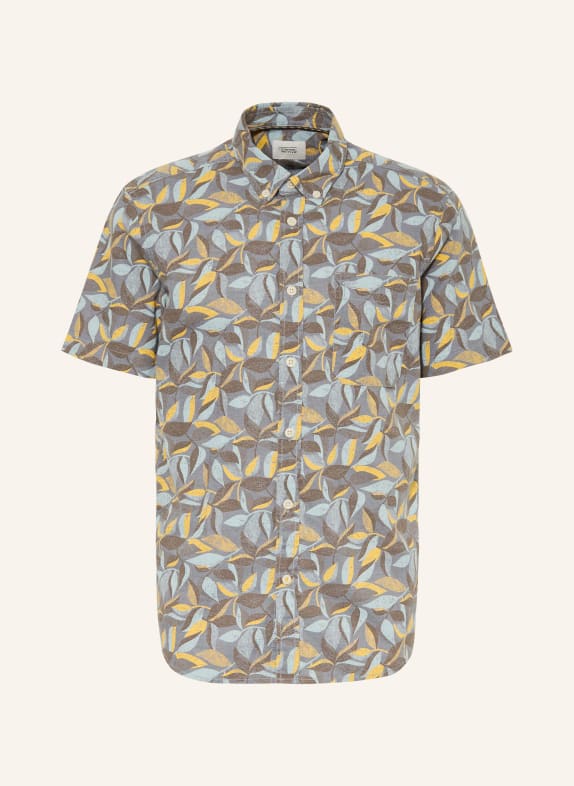 camel active Short-sleeved shirt, regular fit DARK BLUE / DARK GRAY / DARK YELLOW