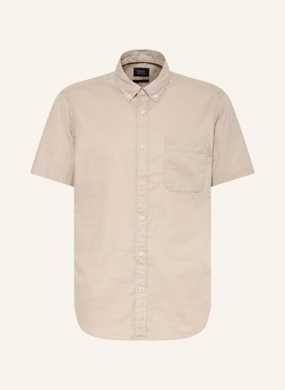 camel active Koszula z krótkim rękawem o regularnym kroju z lnu SZARY