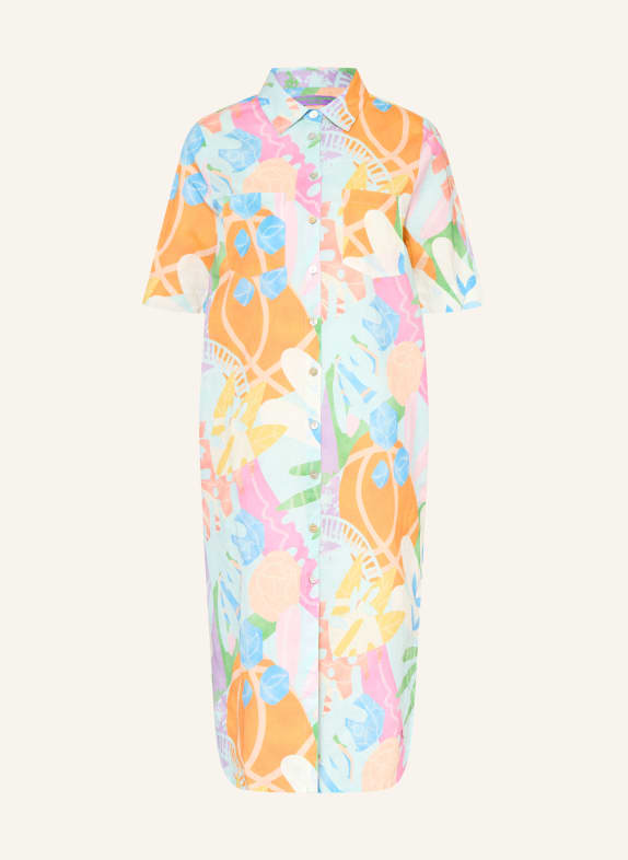 FRIEDA & FREDDIES Košilové šaty z lnu TMAVĚ MODRÁ / RŮŽOVÁ / ORANŽOVÁ