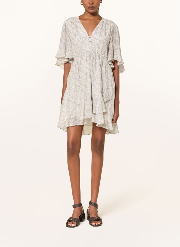 BOSS Kleid DALIZIA mit Volants WEISS / HELLBLAU