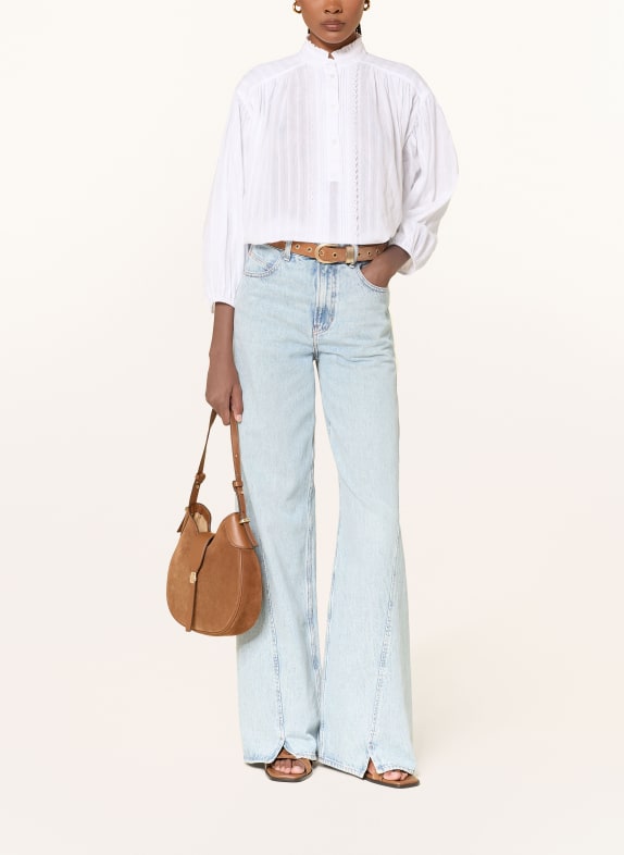 BOSS Blouse BILEY met kant en 3/4-mouwen WIT