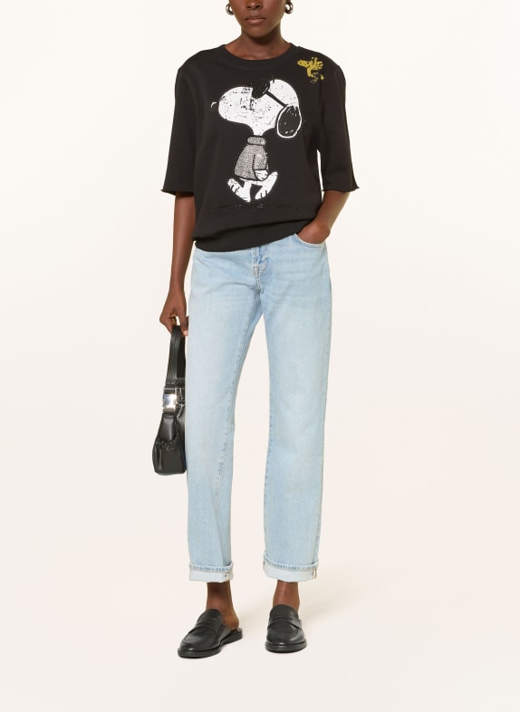 Princess GOES HOLLYWOOD Sweatshirt mit 3/4-Arm und Schmucksteinen SCHWARZ / GELB / WEISS