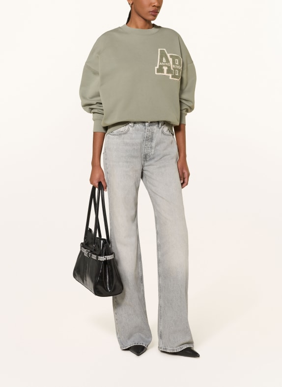 ANINE BING Wide Leg Jeans HUGH OYSTER GREY WASHED GREY