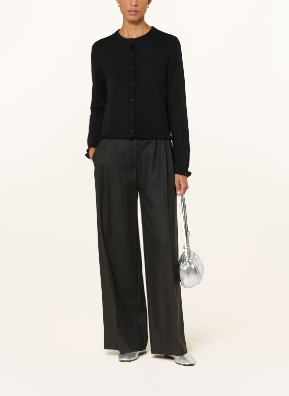darling harbour Kasjmier vest met ruches BLACK