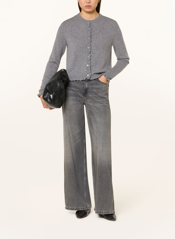 darling harbour Kasjmier vest met ruches midgrey melange