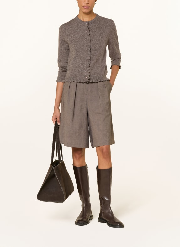 darling harbour Kasjmier vest met ruches truffle melange