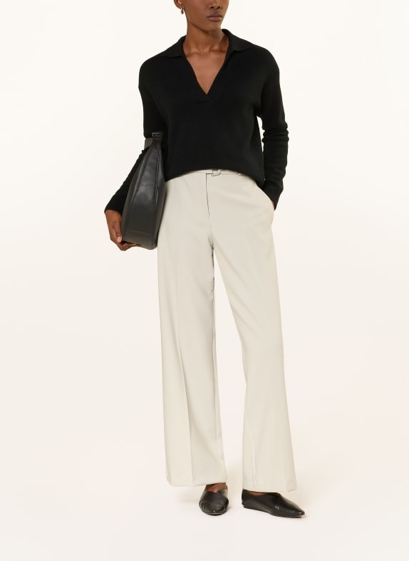 darling harbour Strick-Poloshirt aus Cashmere BLACK