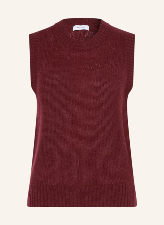 darling harbour Sweter bez rękawów z kaszmiru deep merlot