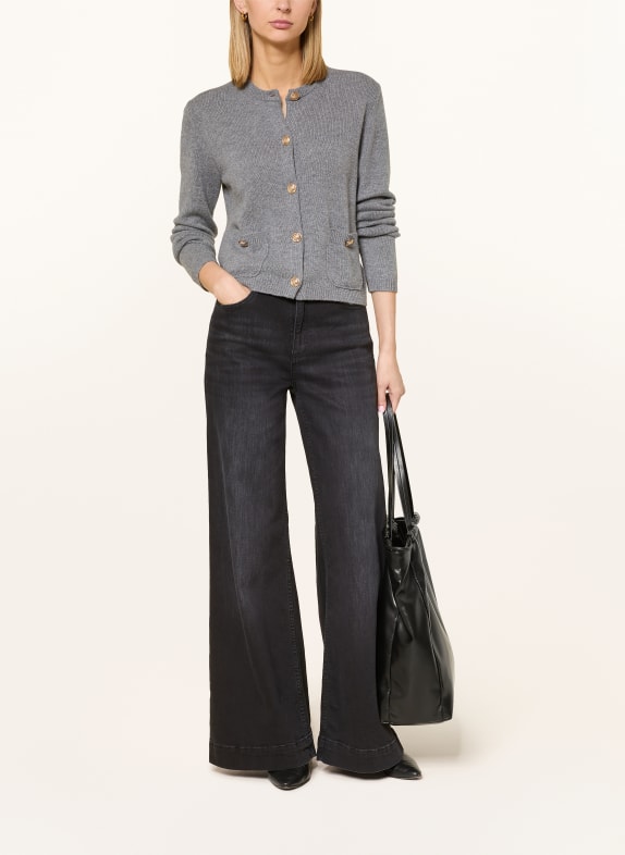 darling harbour Strickjacke aus Cashmere midgrey melange