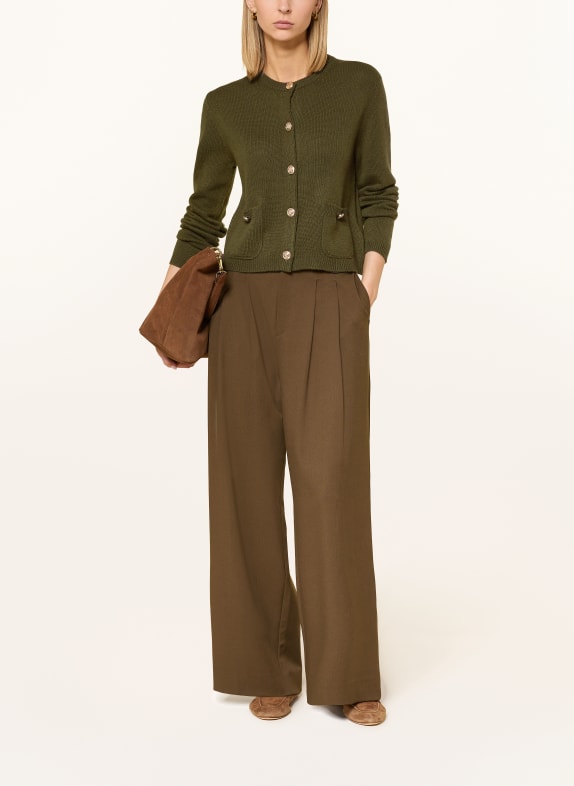 darling harbour Strickjacke aus Cashmere OLIVE