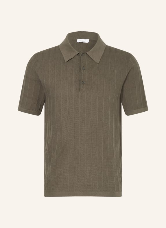 TIGER OF SWEDEN Gebreid poloshirt ERROS KAKI